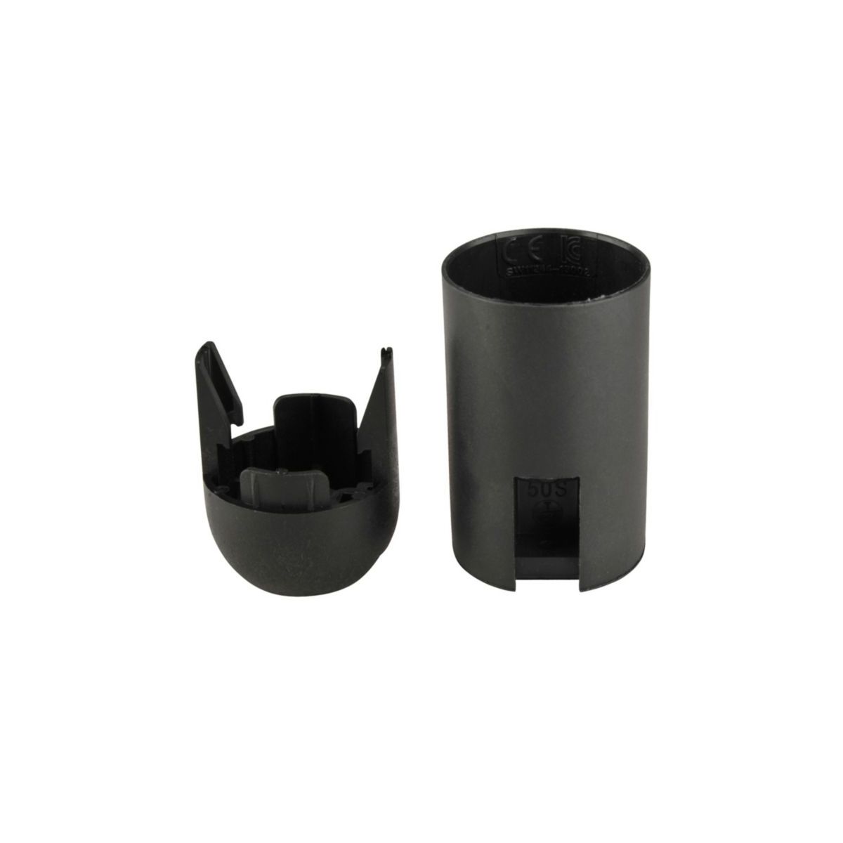 Unitec Lampen-Fassung E14, Glattmatnel, schwarz
