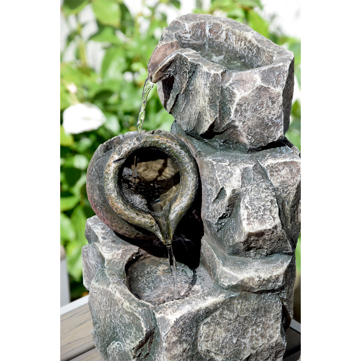 dobar Design-Zimmerbrunnen 16,2 x 27 x 17,2 cm grau Bild 6