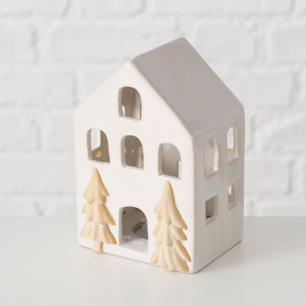 Dekoaufsteller Castle 2sort. Haus 7 x 5,5 x 10,5 cm weiß Keramik Bild 5