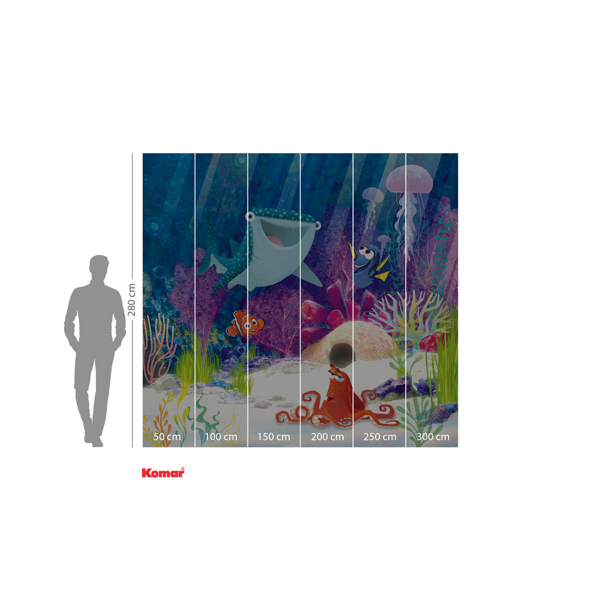 Komar  Vlies Fototapete Dory Aqua Party 300x280 cm Bild 3