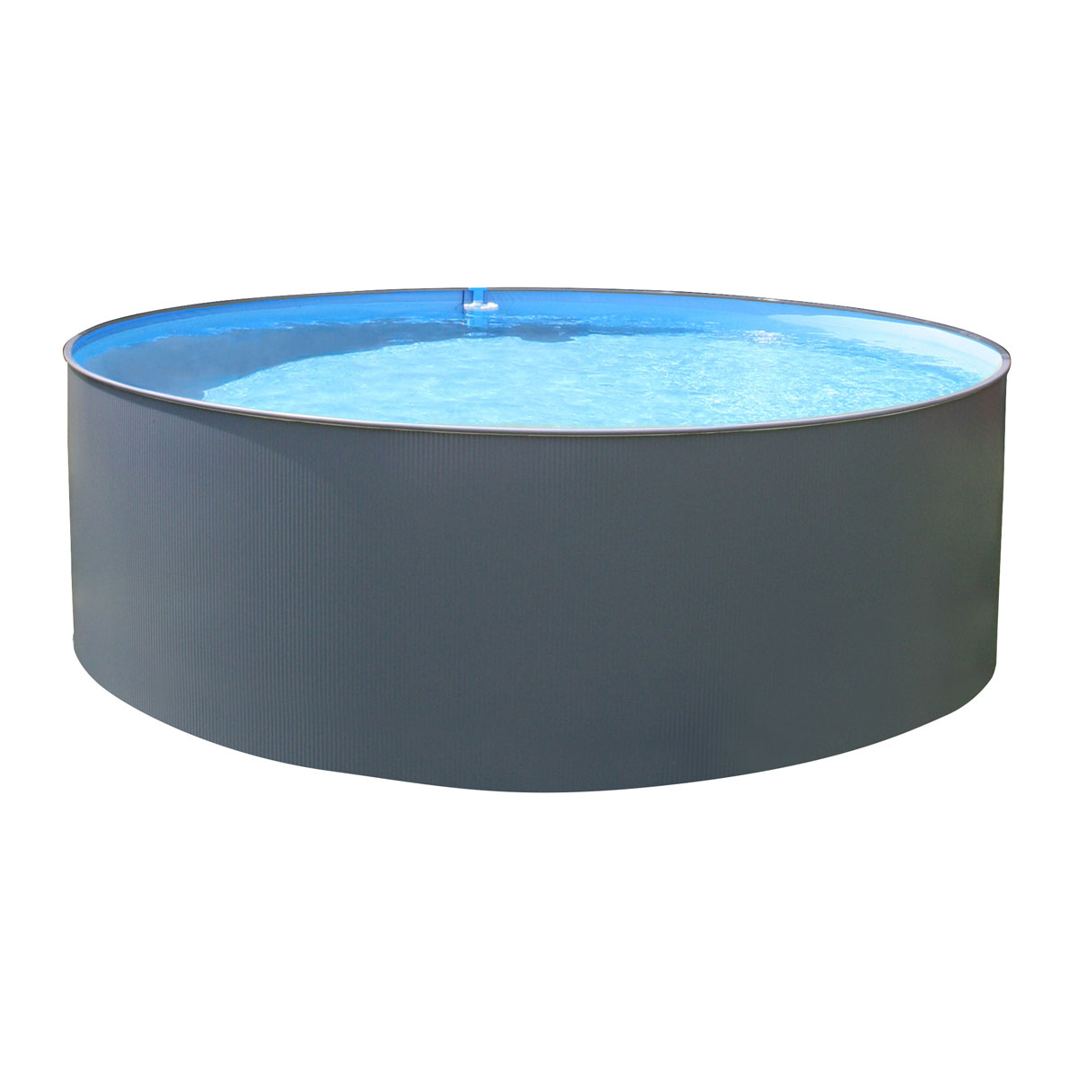 Rundbecken-Set Anthrazit 450 x 90 cm Innenauskleidung blau Bild 1