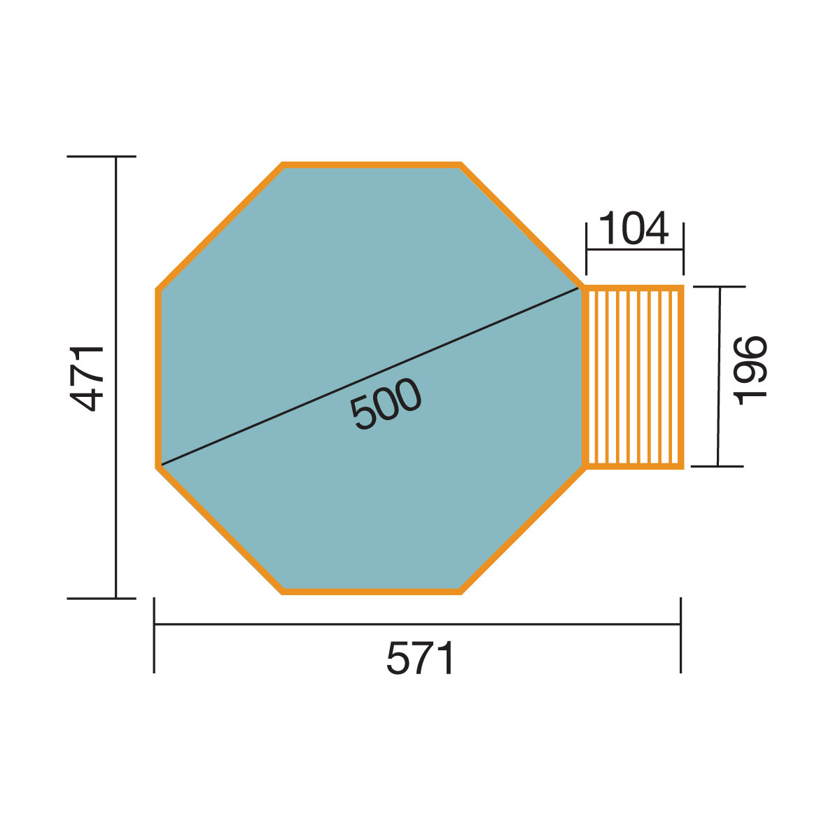 Weka Holzpool 593 B 471 x 571 cm Bild 4