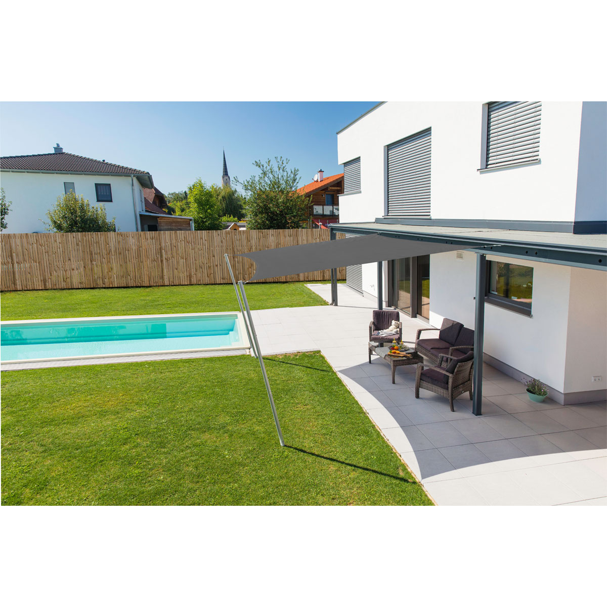 Viereck-Segel Cannes 4 x 4 m anthrazit Bild 2