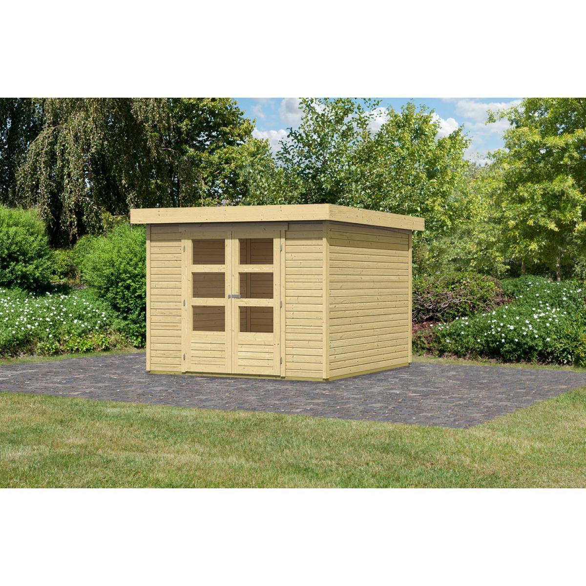 Karibu Gartenhaus Askola naturbelassen 302 x 217 x 211 cm