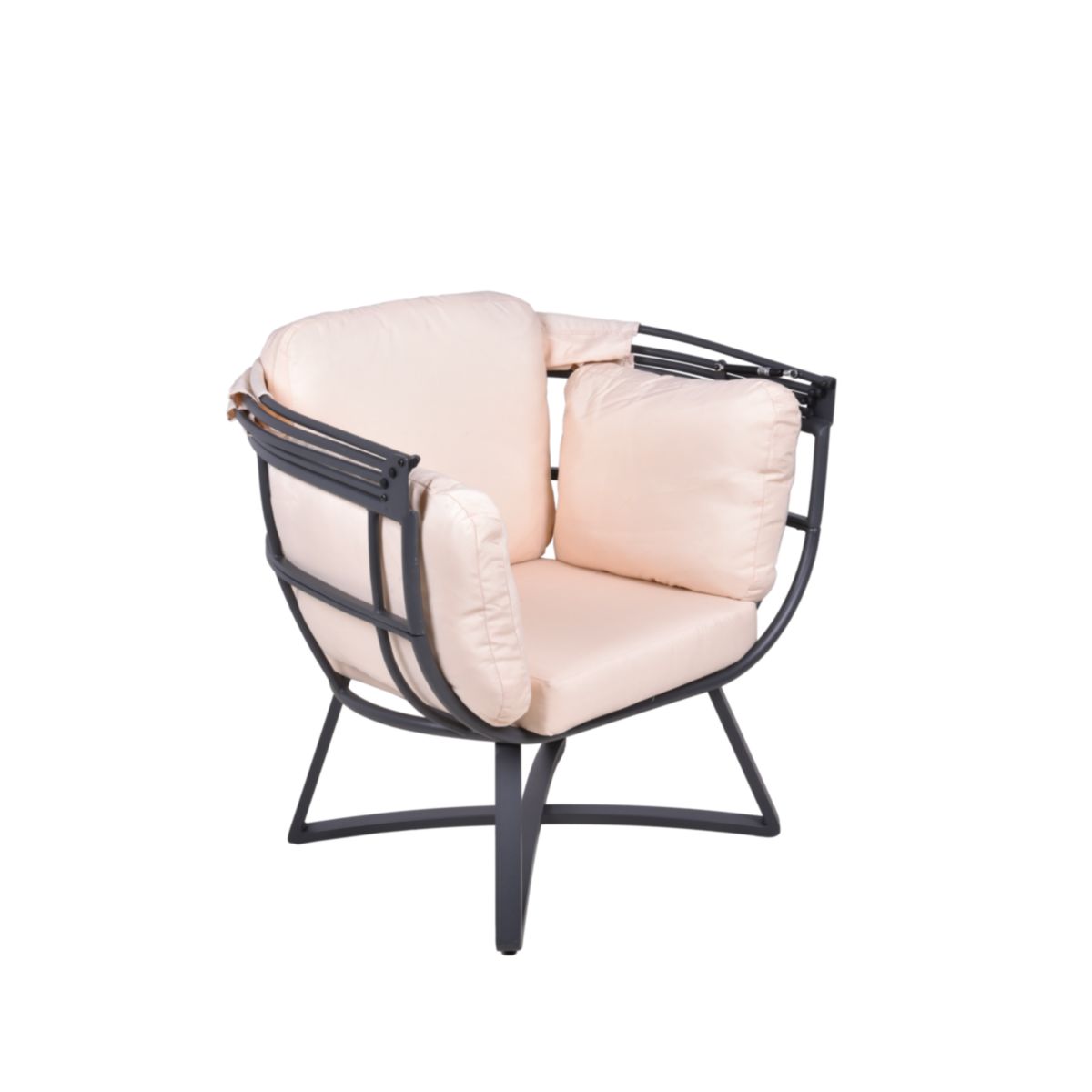 Garden Pleasure Relaxsessel DELOS Stahl, Polyester, beige Bild 2