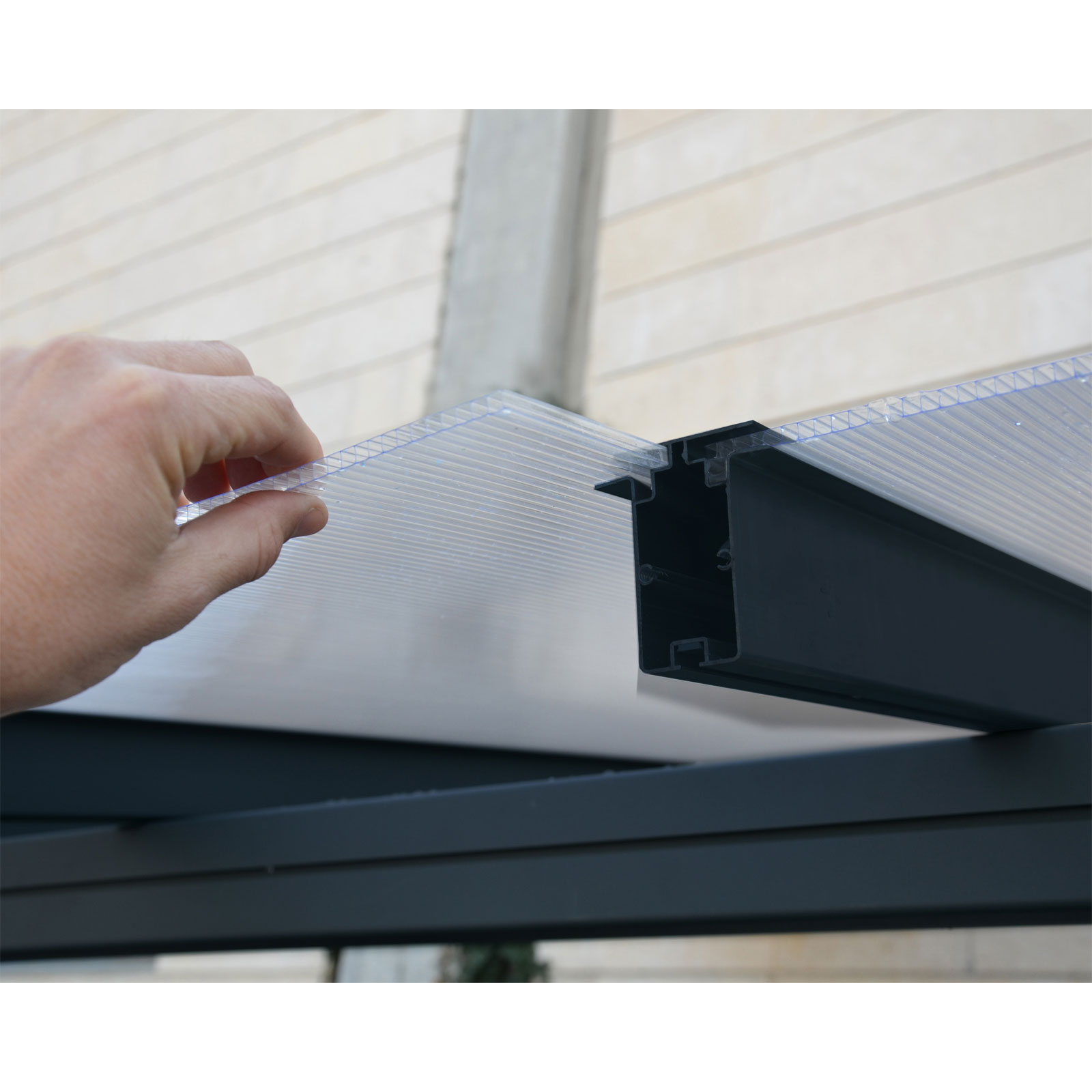 Palram Canopia Sierra Alu Terrassenüberdachung Polycarbonat 3x7,5 m grau Bild 2