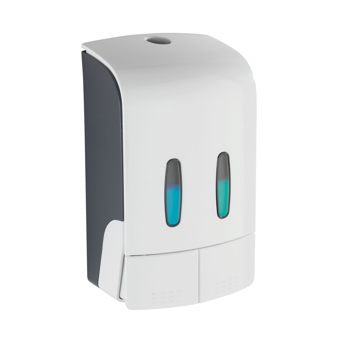 Wenko  2-Kammer Desinfektionsmittel- und Seifenspender Tartas Weiß Seifen-Dosierer und Desinfektionsspender Füllmenge je Kammer 480 ml Bild 1