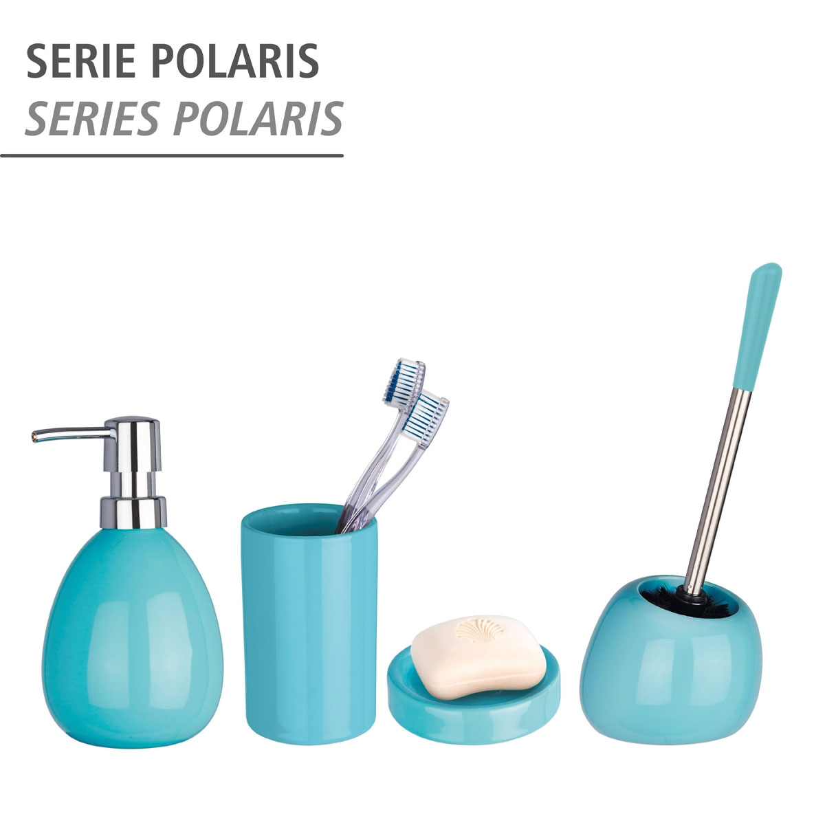 Wenko  WC-Garnitur Polaris Pastel Blue aus hochwertiger Keramik Bild 5