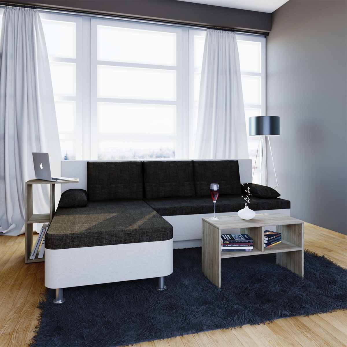 Couchtisch Nachto-Stand Sonoma-Eiche/schwarz Bild 3