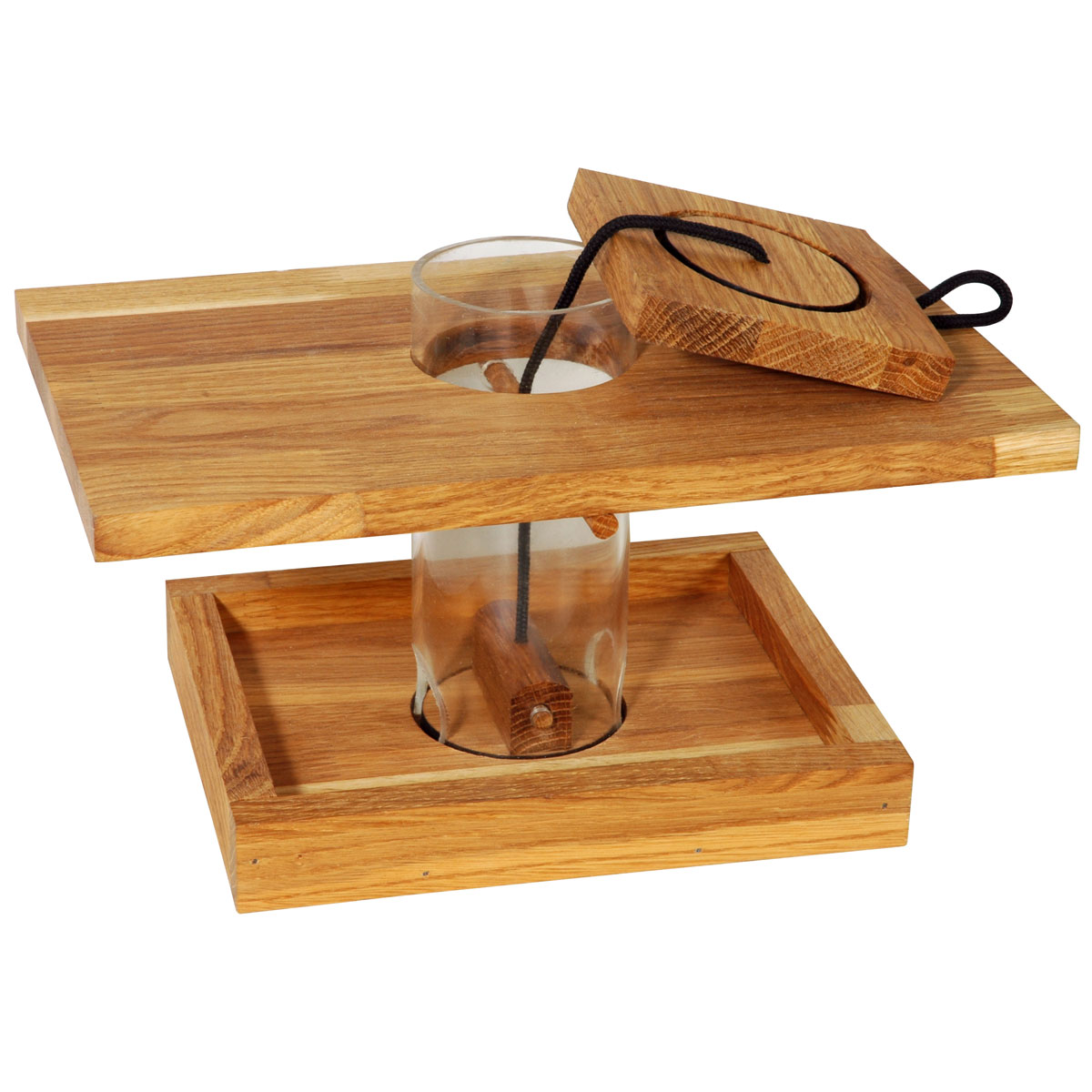 dobar Vogelfutterhaus zum Aufhängen 25 x 18 x 16,5 cm Eiche Braun