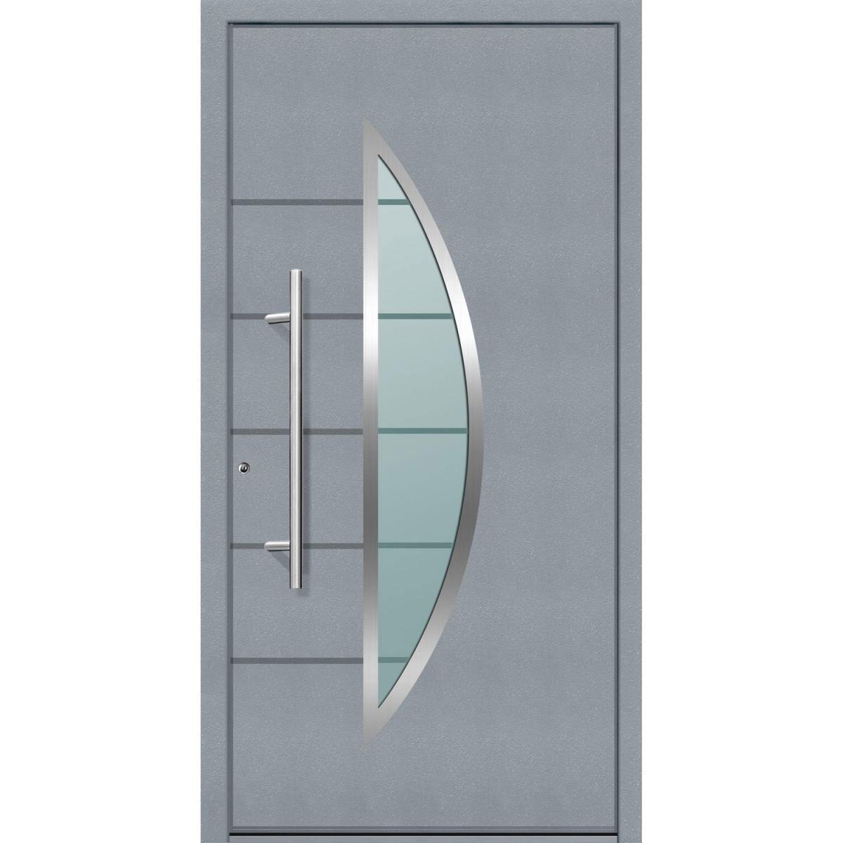 Aluminium Sicherheits-Haustür Sassari Superior 60 mm grau 100 x 210 cm Anschlag links inkl Griffset Bild 1