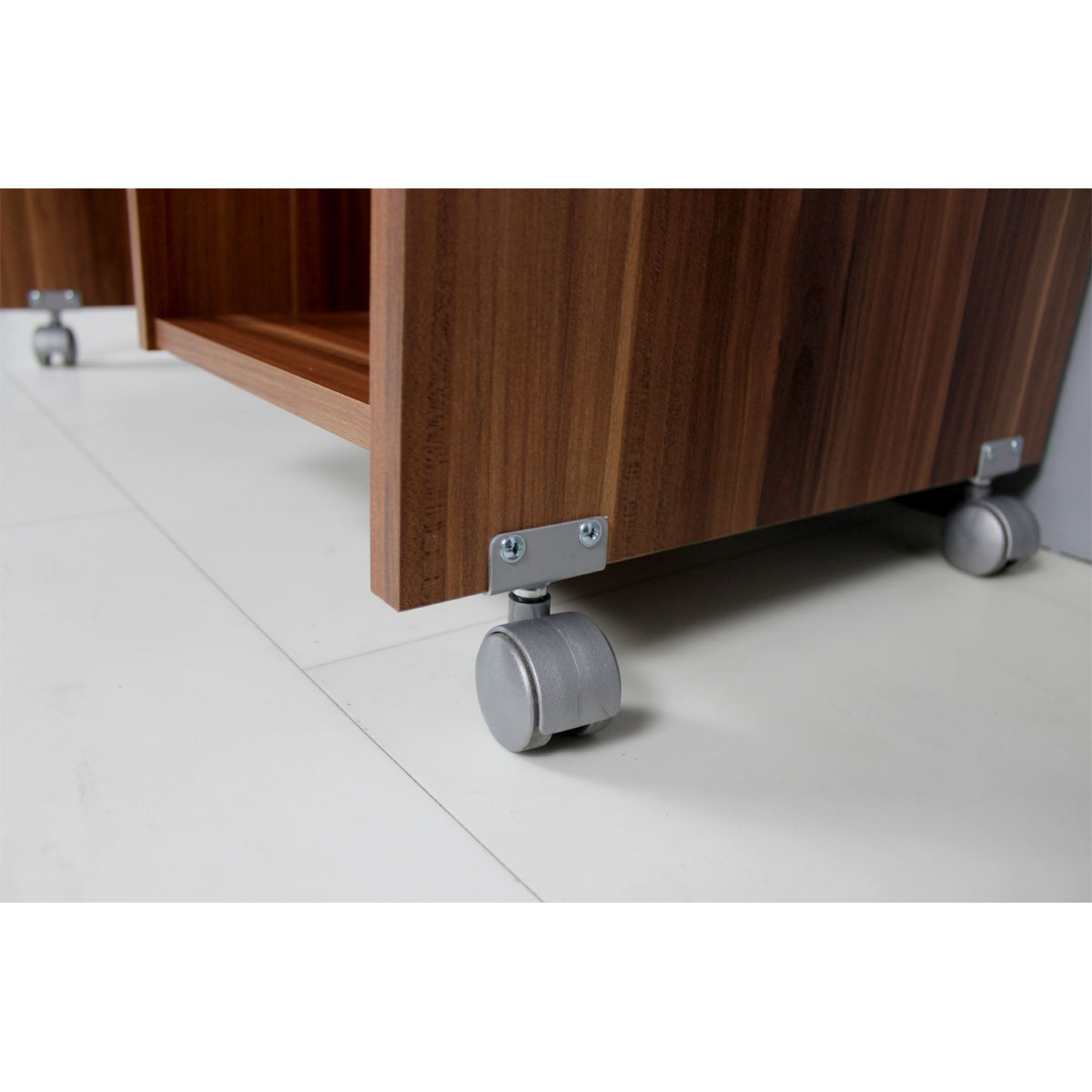 Computertisch Work mit Laufrollen und Tastaturauszug 90 x 72 x 48 cm Walnuss-Nachbildung Bild 4