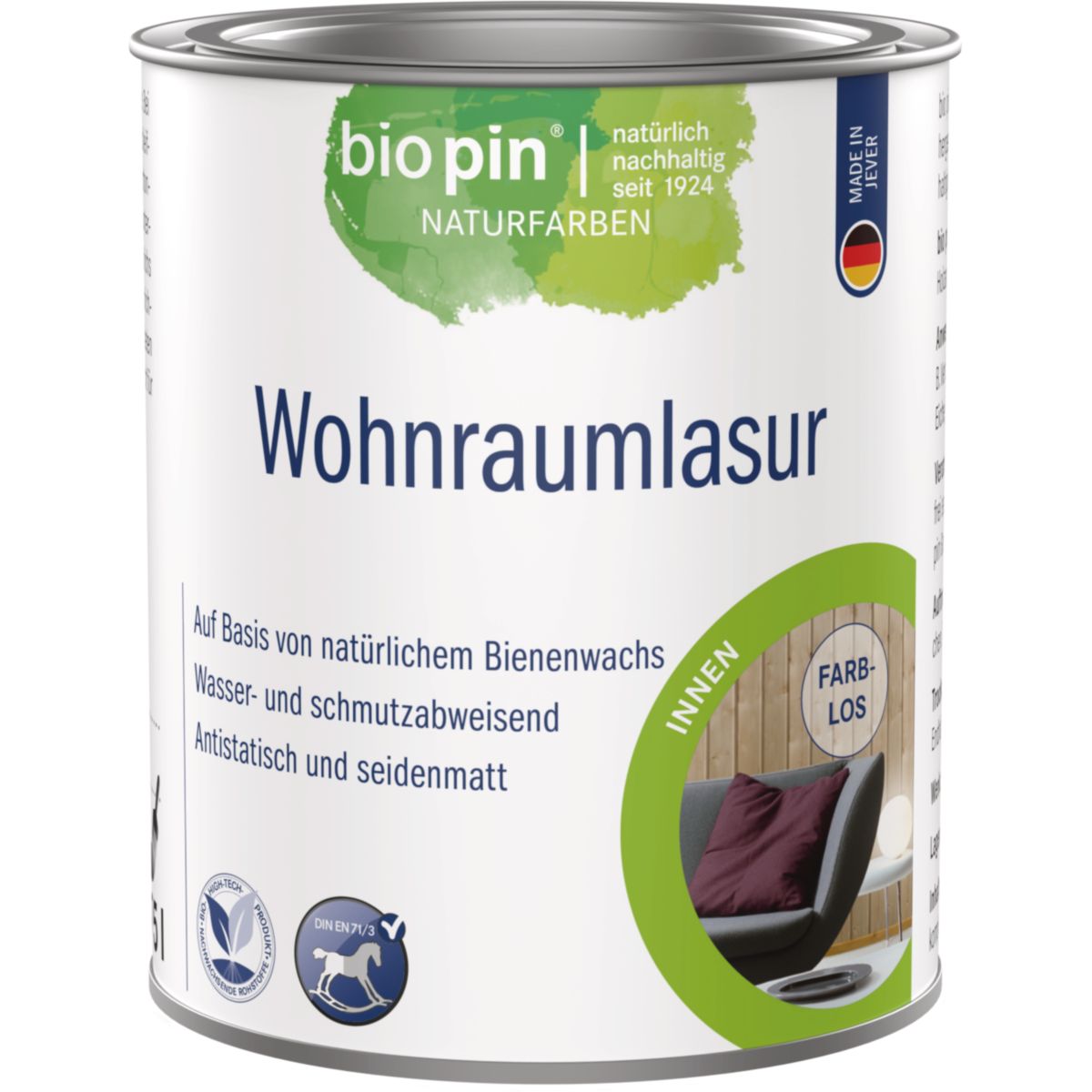 Biopin Wohnraumlasur Farblos 0,375 l