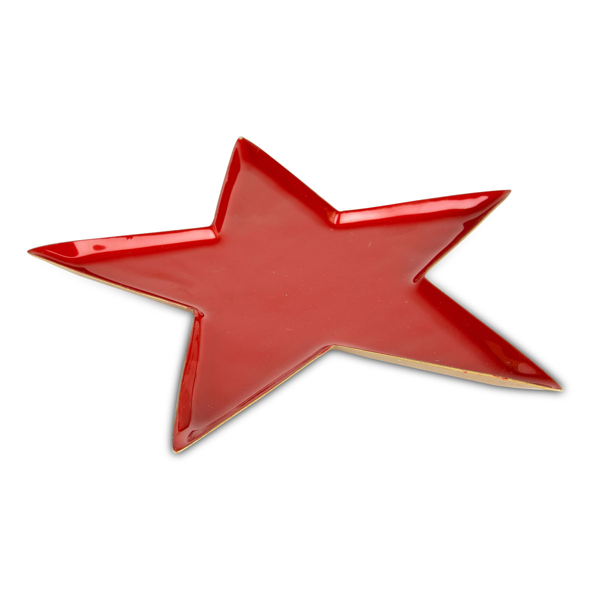 Emaille-Tablett Stern Metall 20 x 1 x 20 cm rot-gold Bild 1