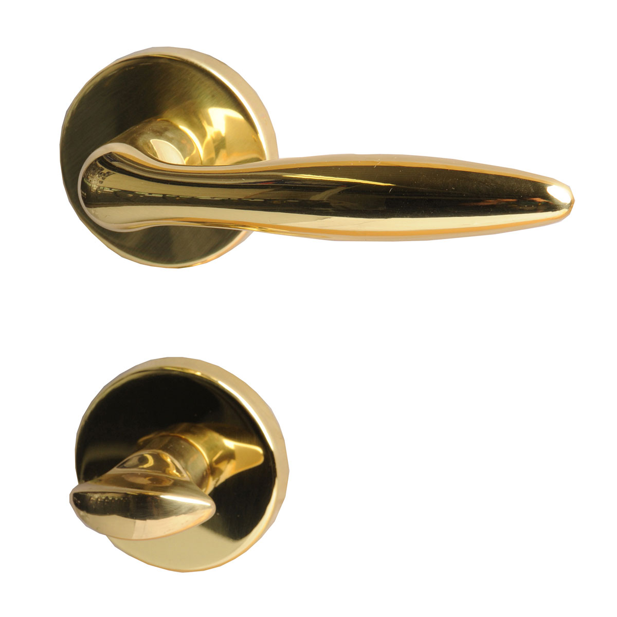 Alpertec Rosettengarnitur Alison-R Messing poliert WC