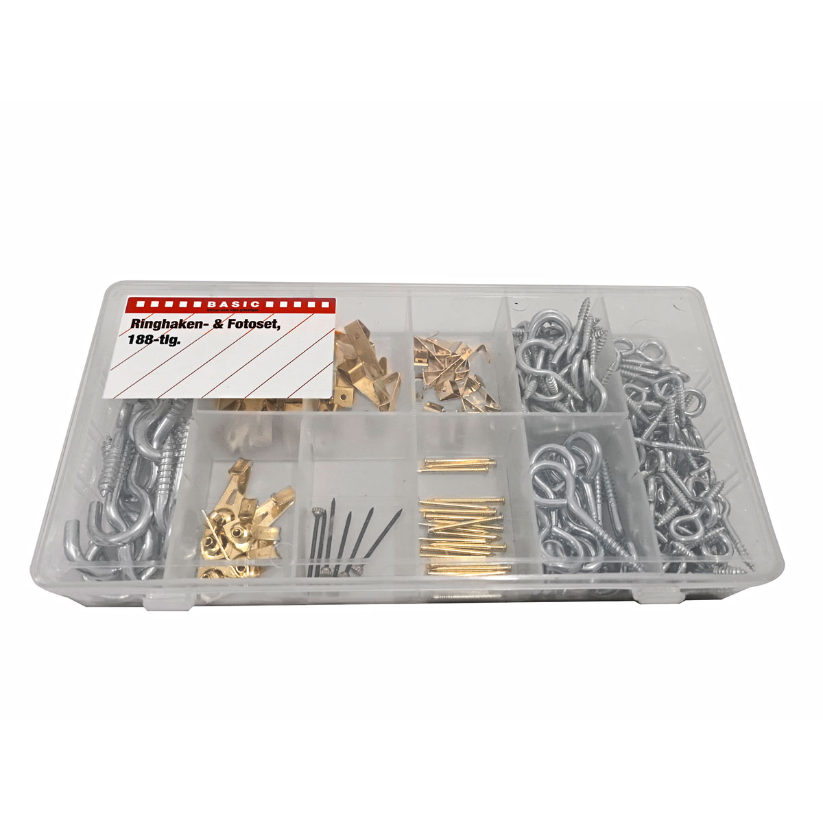 Basic Ringhaken- und Fotoset 188 teilig Stahl VZ5-50 mm