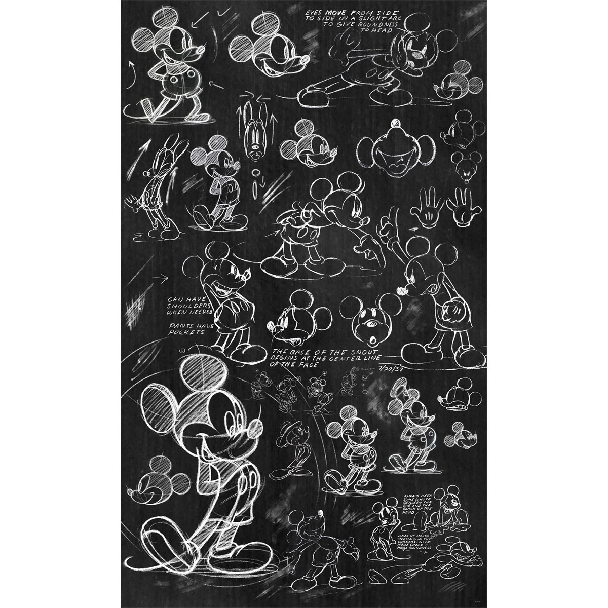 Komar  Vlies Fototapete Mickey Chalkboard 120x200 cm Bild 2