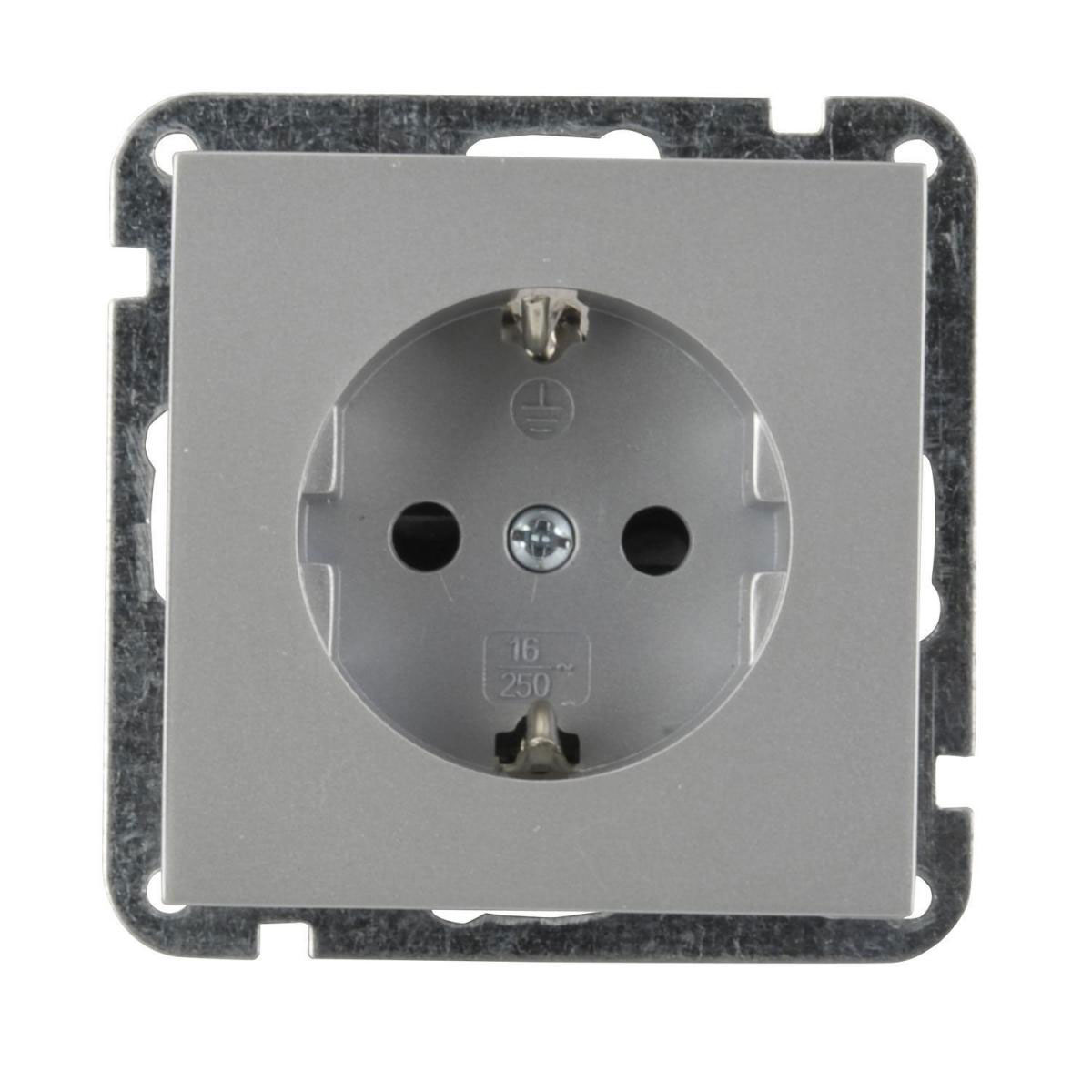 Steckdose Melbourne silber Serie 703