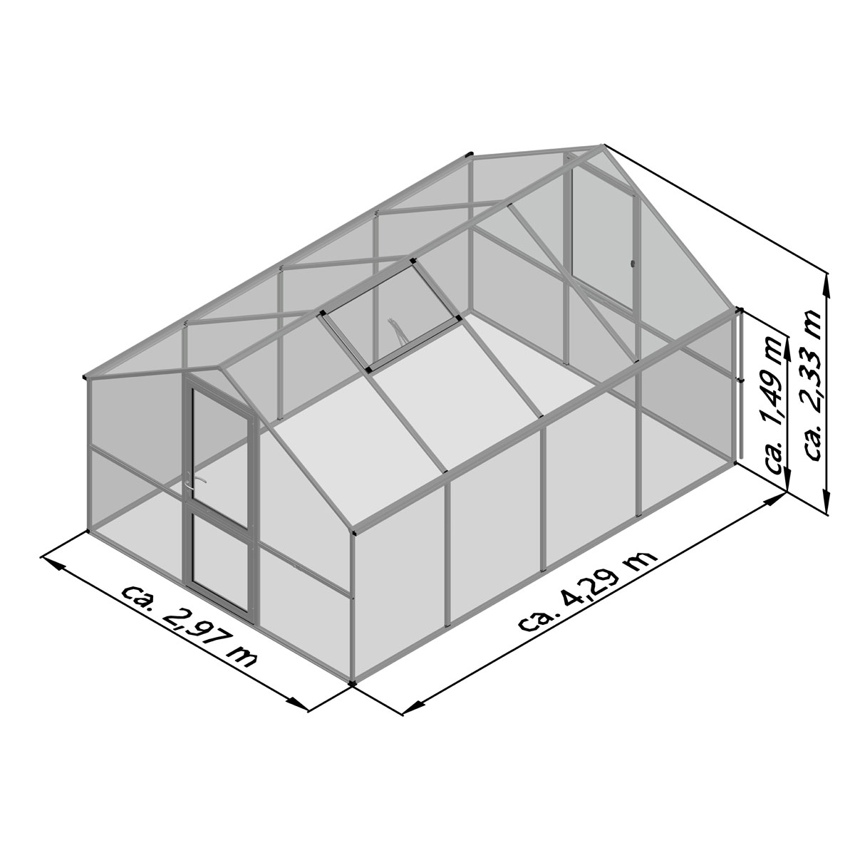 KGT Gewächshaus Orchidee IV 12,75m² grün Bild 8