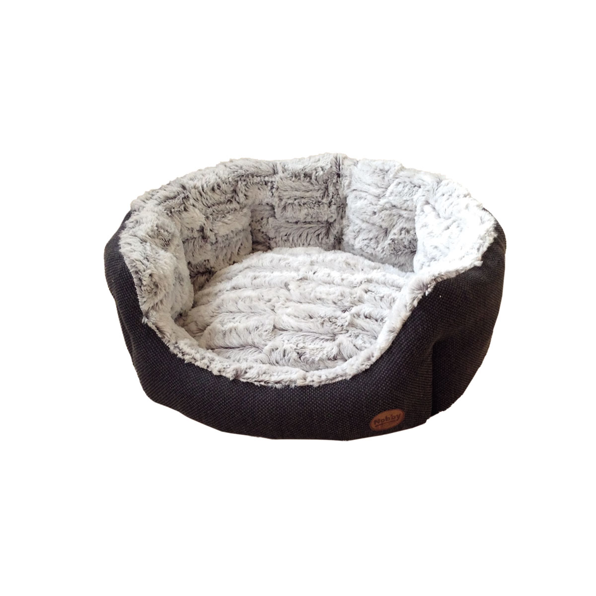 Nobby Komfort-Bett Cacho oval 65 x 57 x 22 cm dunkelgrau Bild 1