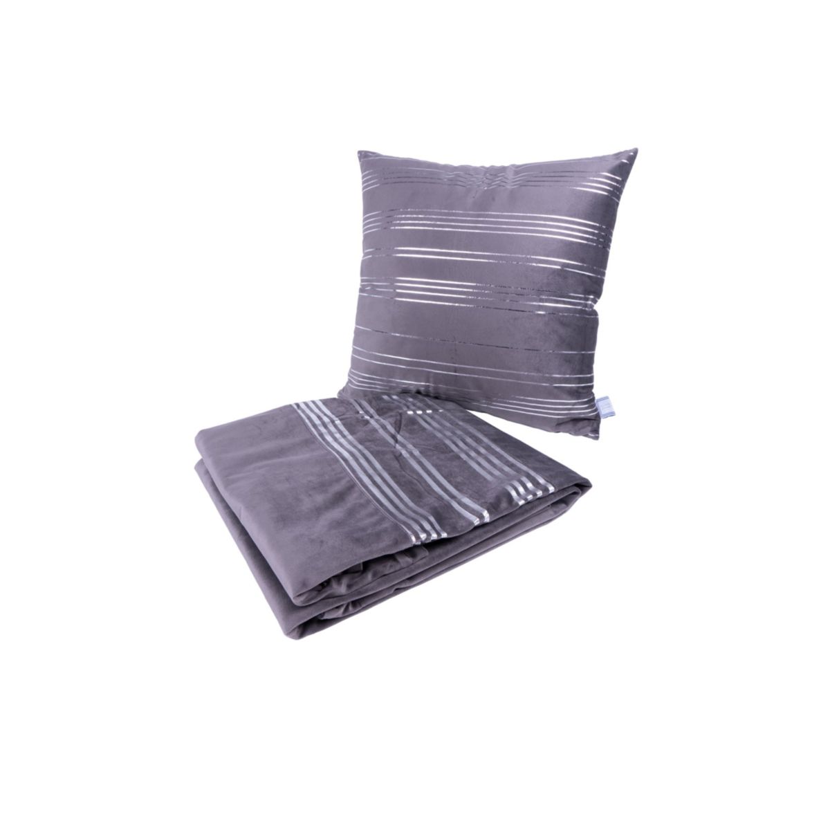 Dekokissen & Decke Prisma 525 2er-Set Graphit / Silber