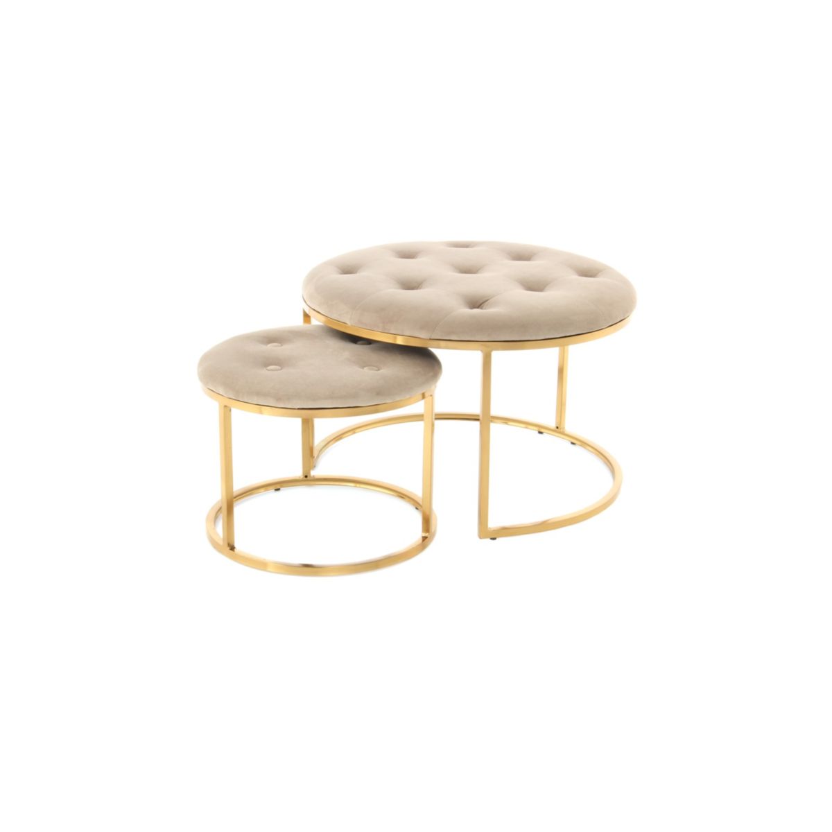 Hocker Becky 825 2er-Set Braun gold