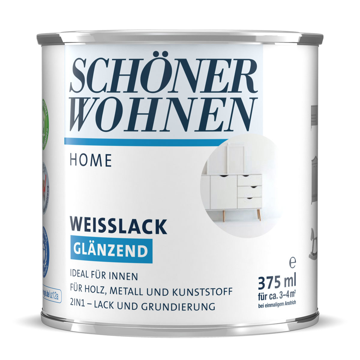 Schöner Wohnen Farbe Weißlack Home glänzend 375 ml