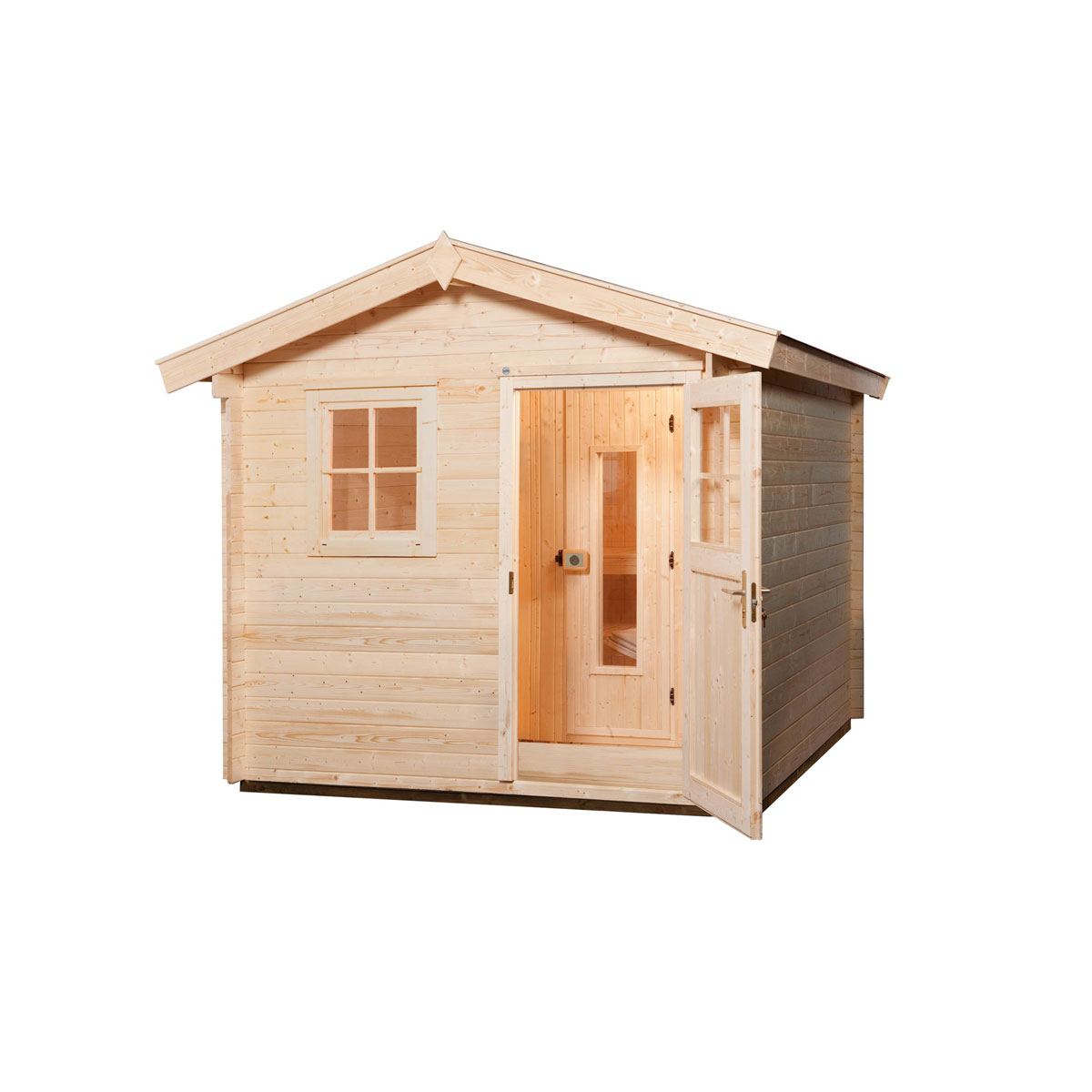 Weka  Massivholzsauna 536 HT Größe 1 OS 45 mm mit Saunaofen 7,5 kW Bild 1