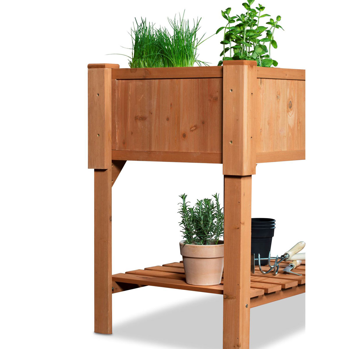 Coemo Hochbeet Kräuterbeet mit Pflanzfolie 120 x 40 x 90 cm Bild 3