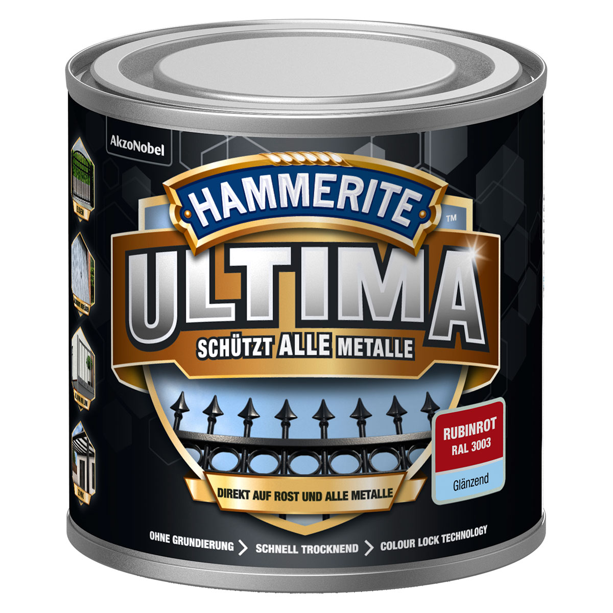 Hammerite Metallschutzlack Ultima rubinrot glänzend 250 ml