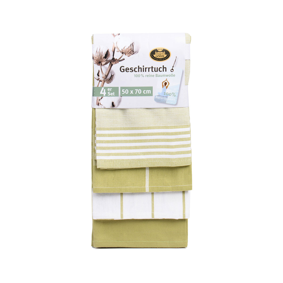 Gözze Geschirrtücher 100% Baumwolle 4er Pack 50x70cm lindgrün Bild 1