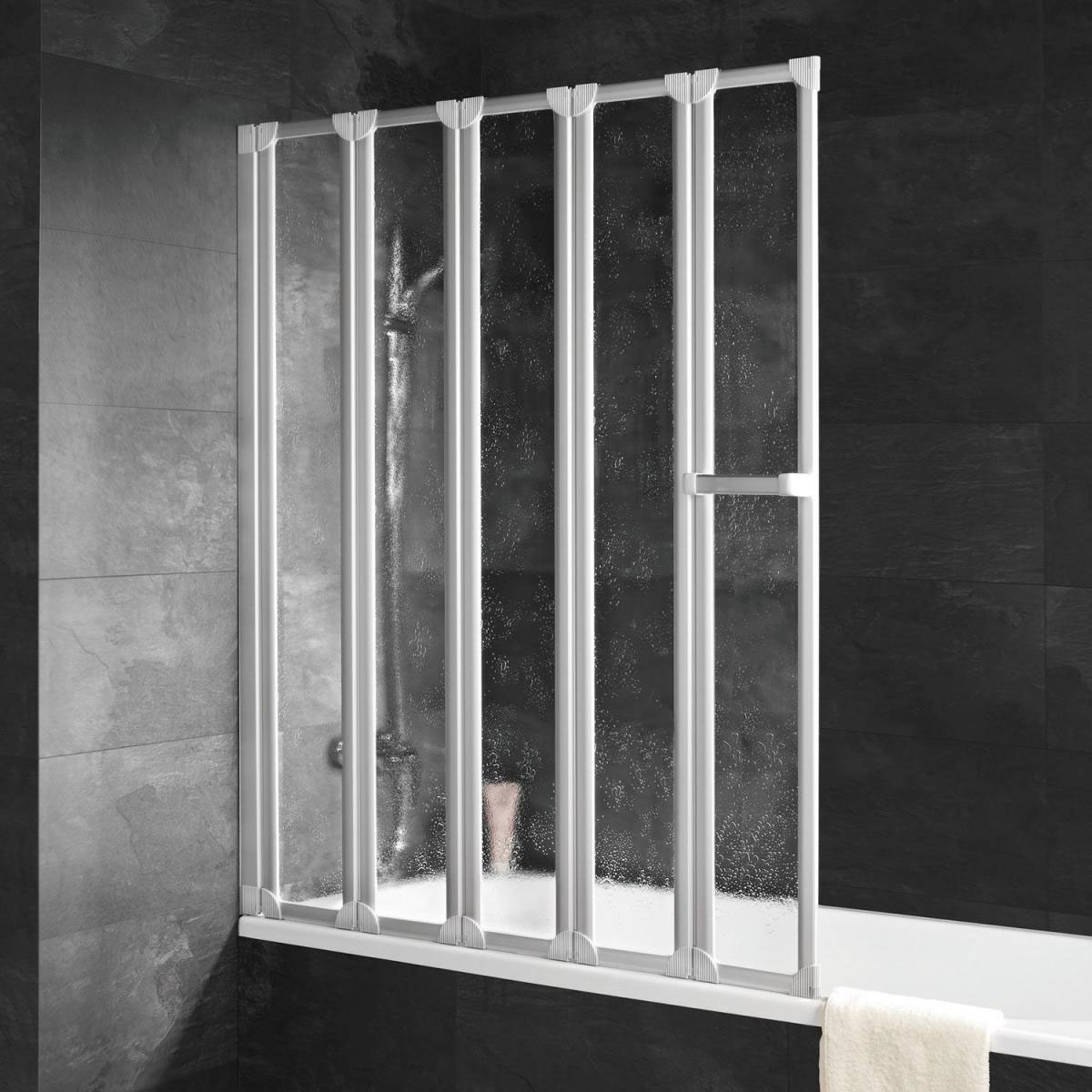 Schulte Badewannenfaltwand 5-teilig Komfort alu natur