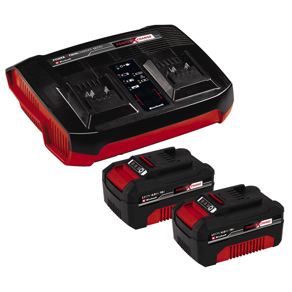 Einhell  Akku PXC-Starter-Kit 2 x 4,0 Ah Akku und Twincharger