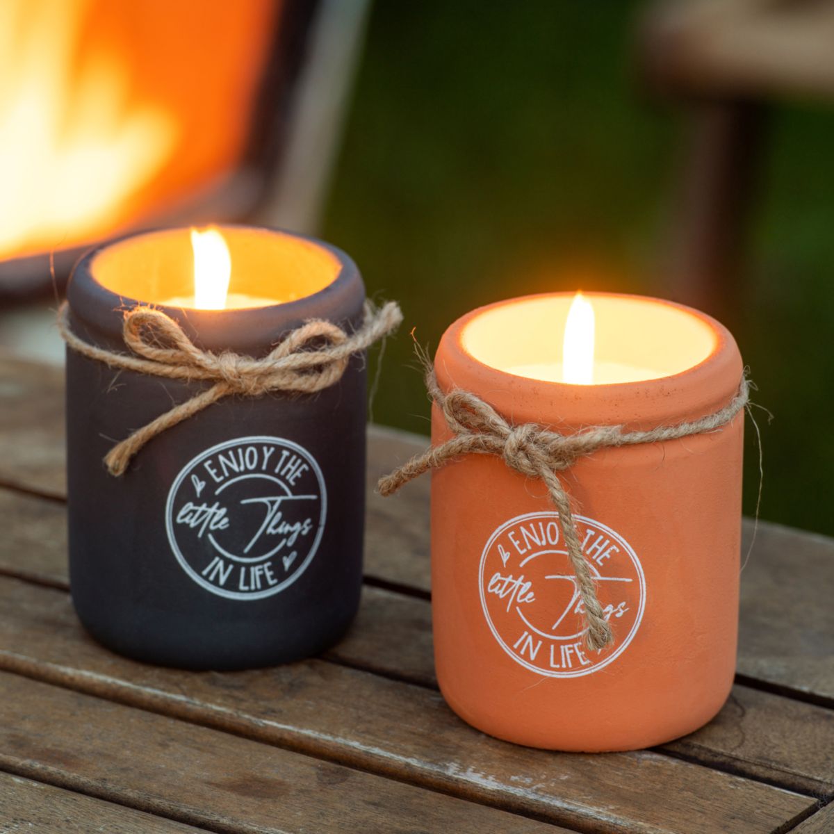Kerze Enjoy klein 7x8 cm