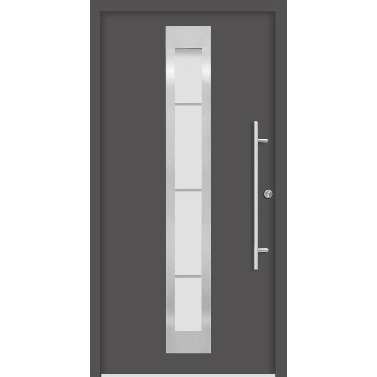 SplenDoor  Premium-Haustür Passivedoor Malmo energiesparend anthrazit 100 x 210 cm rechts