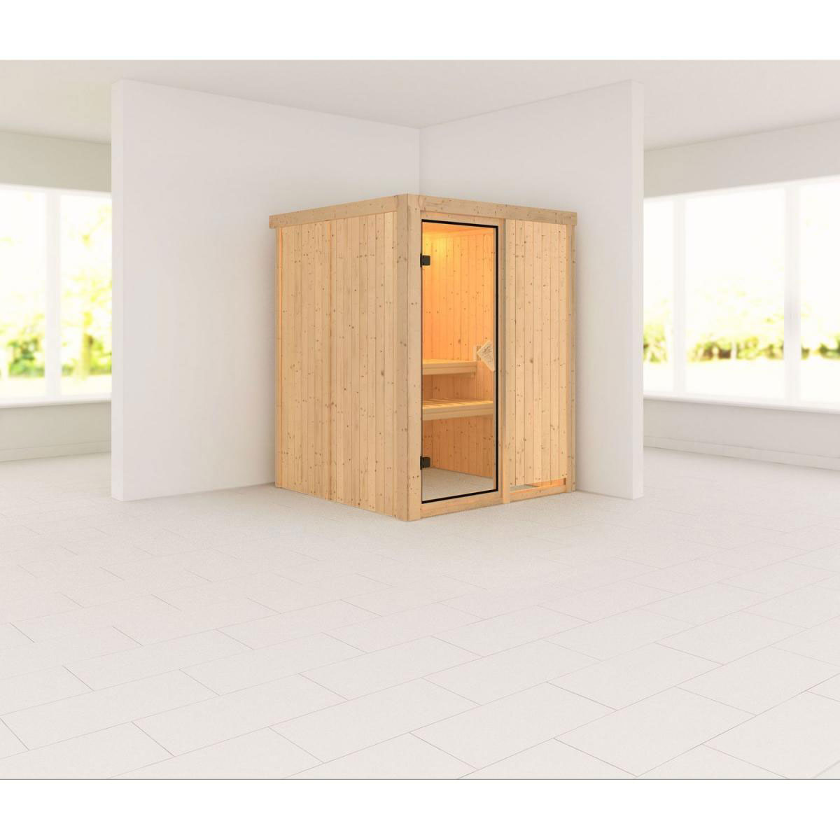 Karibu Systemsauna Norin 68 mm ohne Ofen ohne Kranz Bild 1