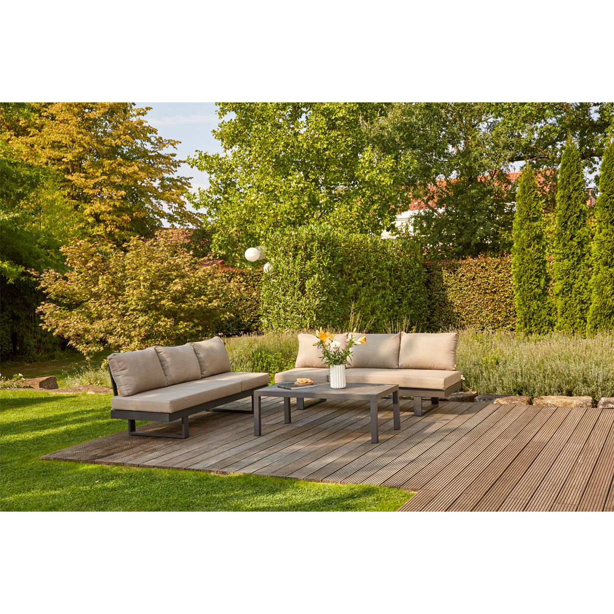 Siena Garden Loungetisch Belia 120 x 70 x 43,5 cm matt anthrazit/anthrazit Bild 5