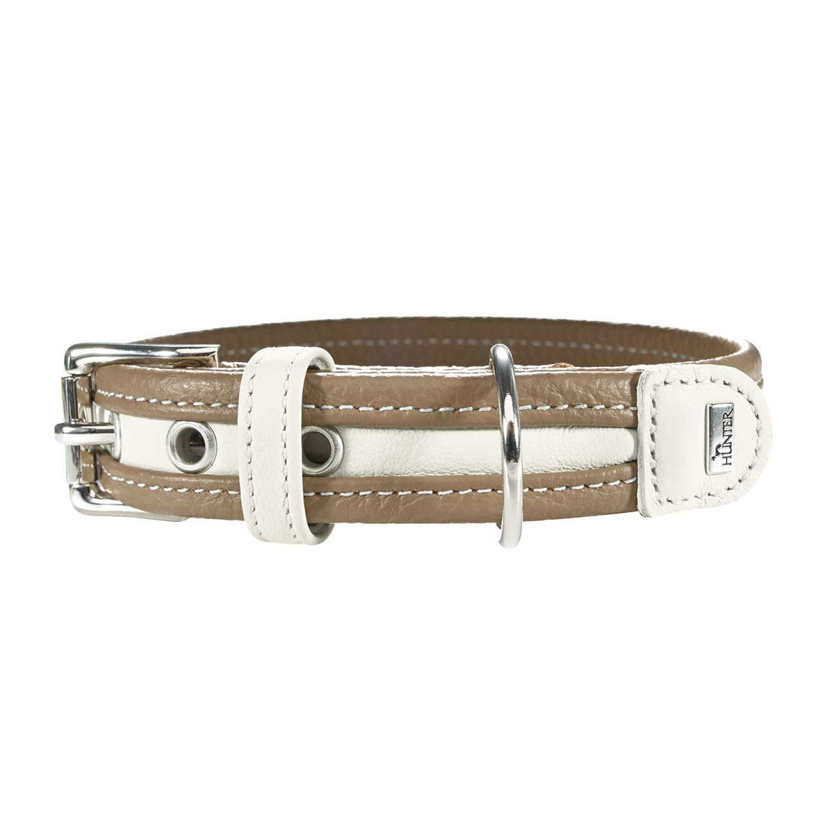 Hunter  Dog Halsband Madeira stone/weiß 25-32 cm