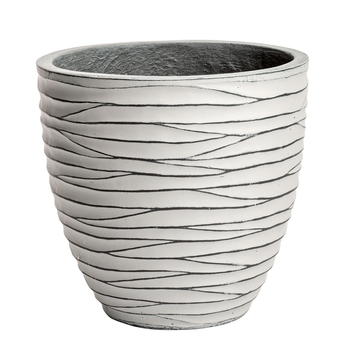 Haveson Pflanzgefäß Big Groove rund Durchmesser 54 x 48 cm Light cement Bild 1