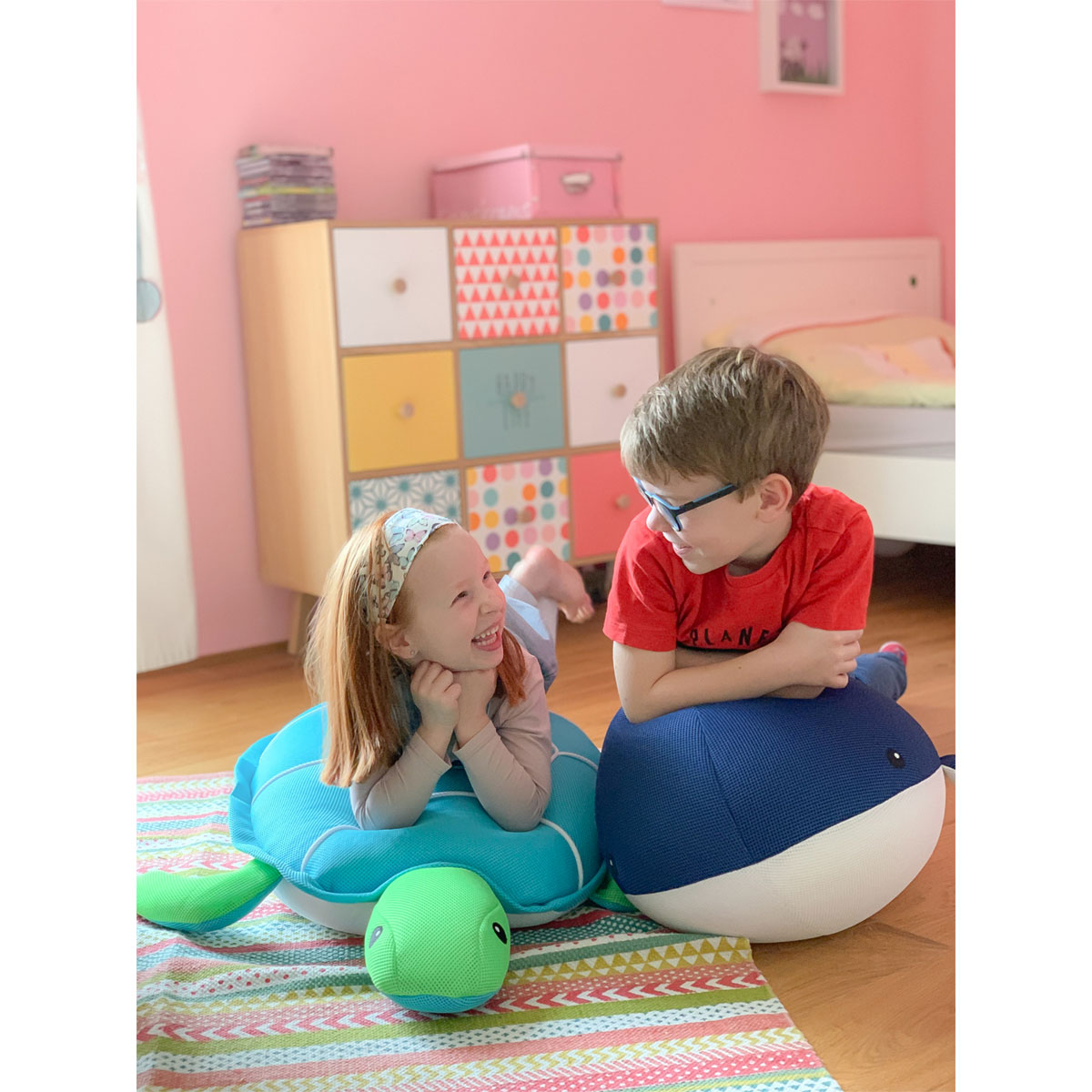 Westmann Sitzsack & Schwimmtier Schildkröte 100x82x15cm Grün Blau Bild 10