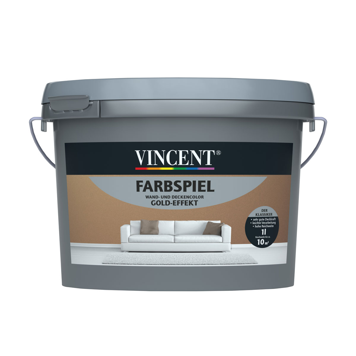 Vincent  Wandfarbe Farbspiel Gold-Effekt 1 L
