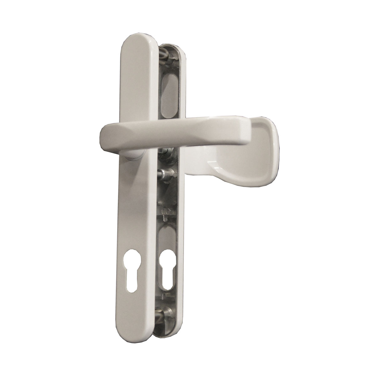 Alpertec Schmalrahmengarnitur Oval 8/92 mm Knopf/Dr weiß