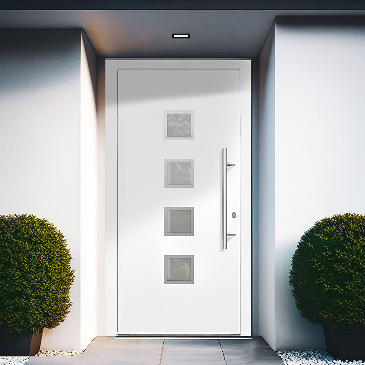 Kunststoff-Haustür Prestige KP08 DIN R weiß 100 x 210 cm Bild 2