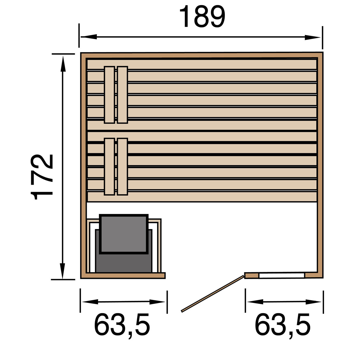 Weka Massivholzsauna „Valida Plus“, Sparset Bild 3