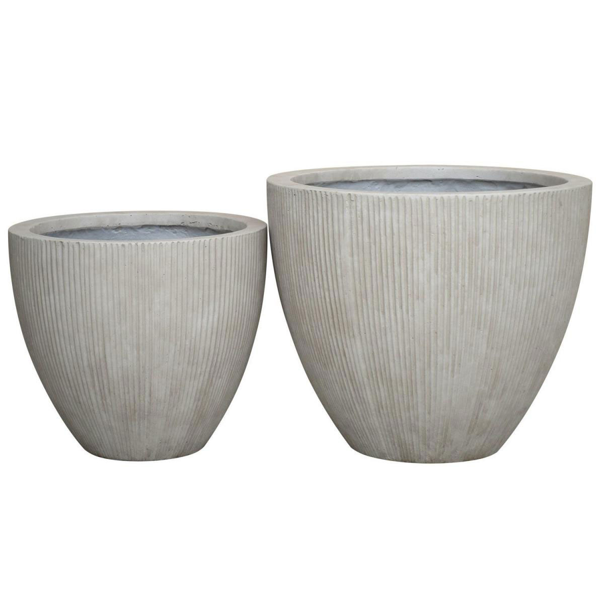 Haveson Topf Stripes Fincostone sand 41,5 x 41,5 x 35 cm Bild 2