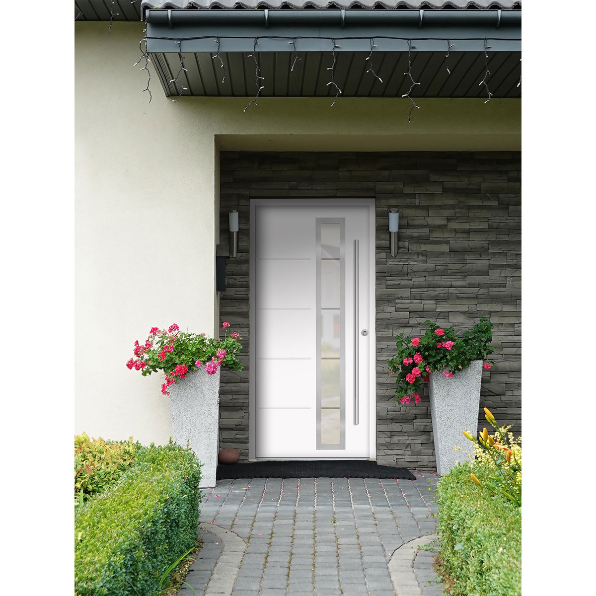 SplenDoor  Premium-Haustür Passivedoor Uppsala RC2 energiesparend einbruchsicher weiss 100 x 200 cm rechts Bild 2