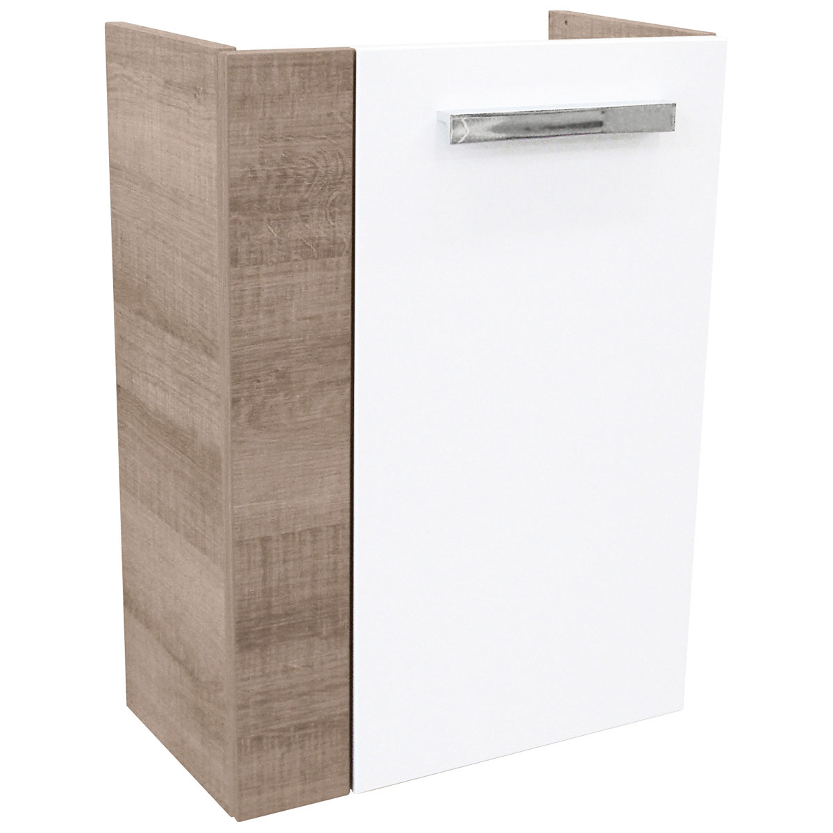 Fackelmann  Gäste-WC Waschtischunterschrank rechts SBC 440 x 600 x 243 mm Graueiche/Weiß