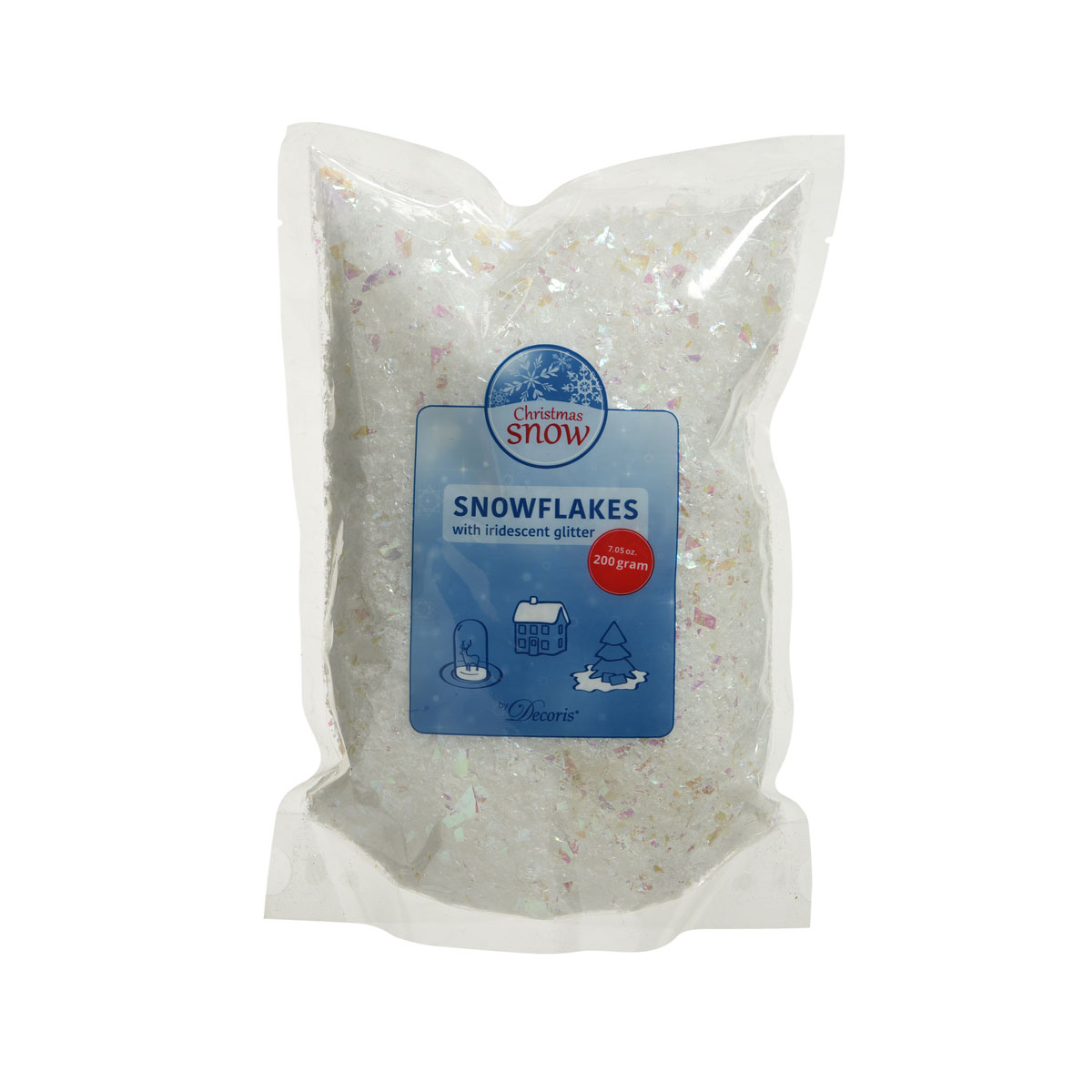 Schneeflocken mit Glitzer im Beutel 200 g