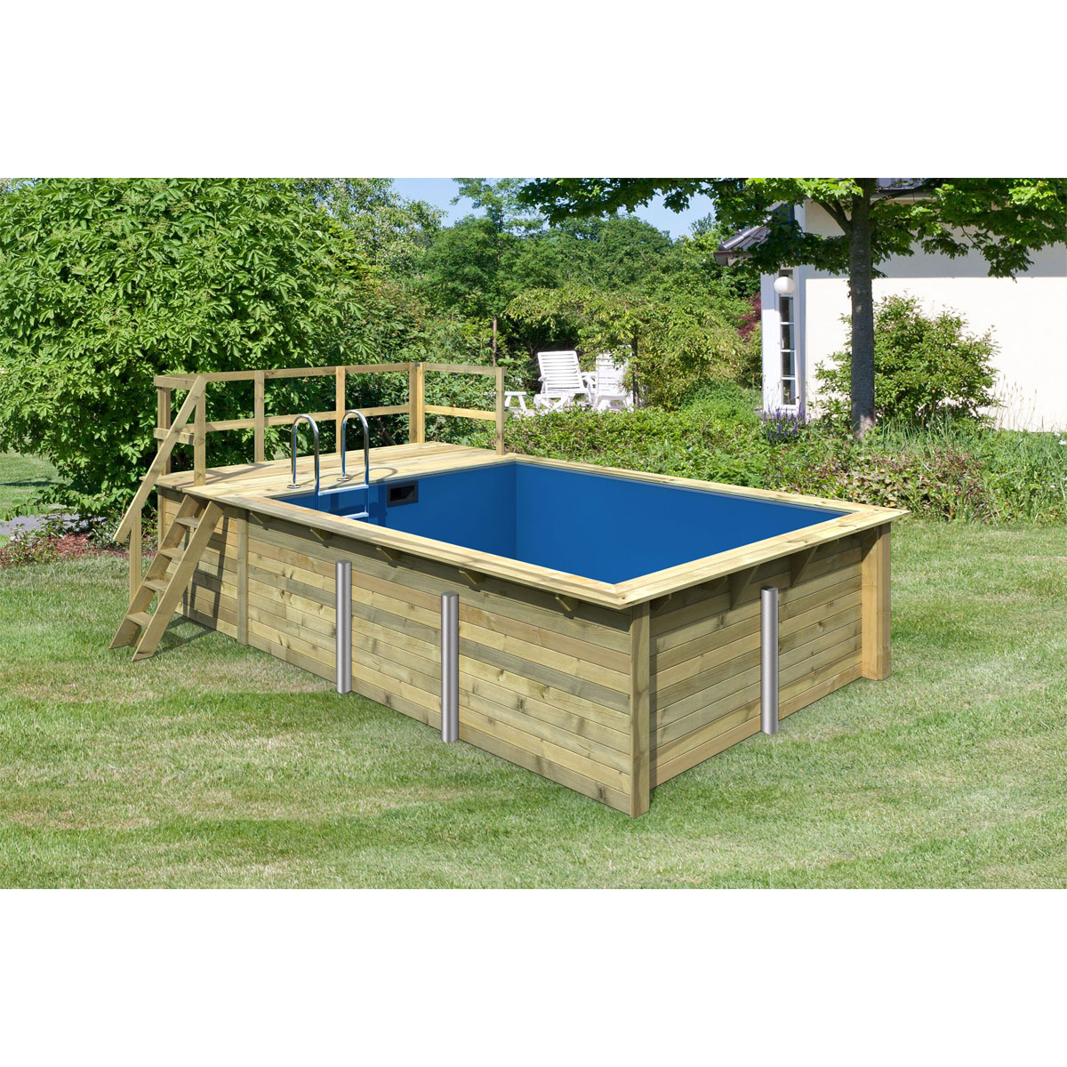 Karibu Pool Größe 2 44 mm inkl Terrasse