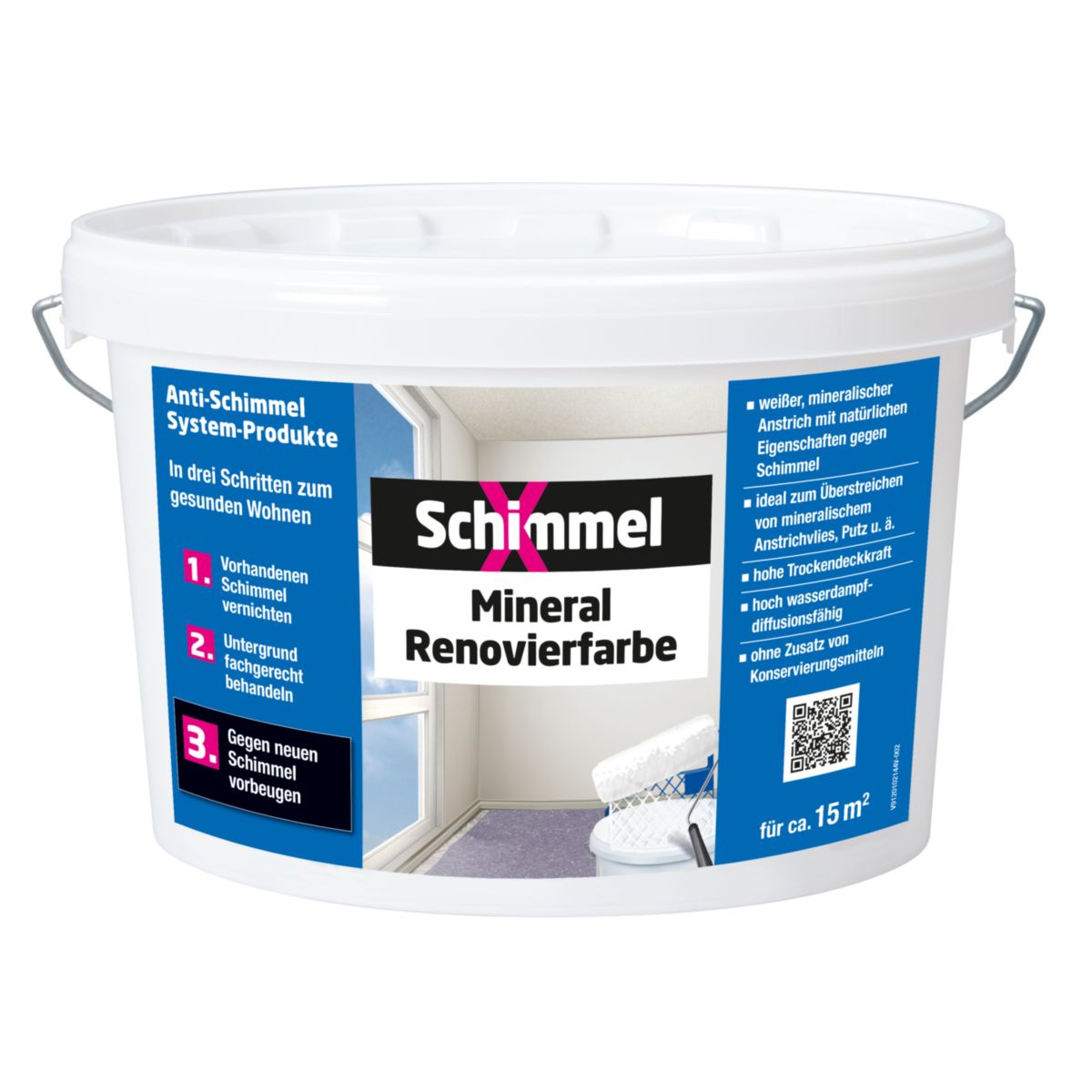 SchimmelX Renovierfarbe Wandfarbe weiß 2,5l